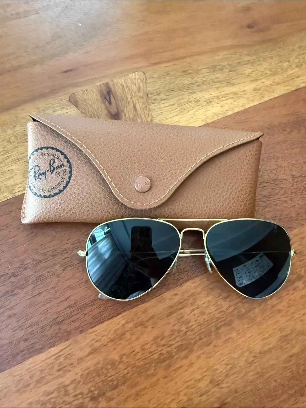 Ray-Ban Aviator Sunglasses in Gold with Black Lenses